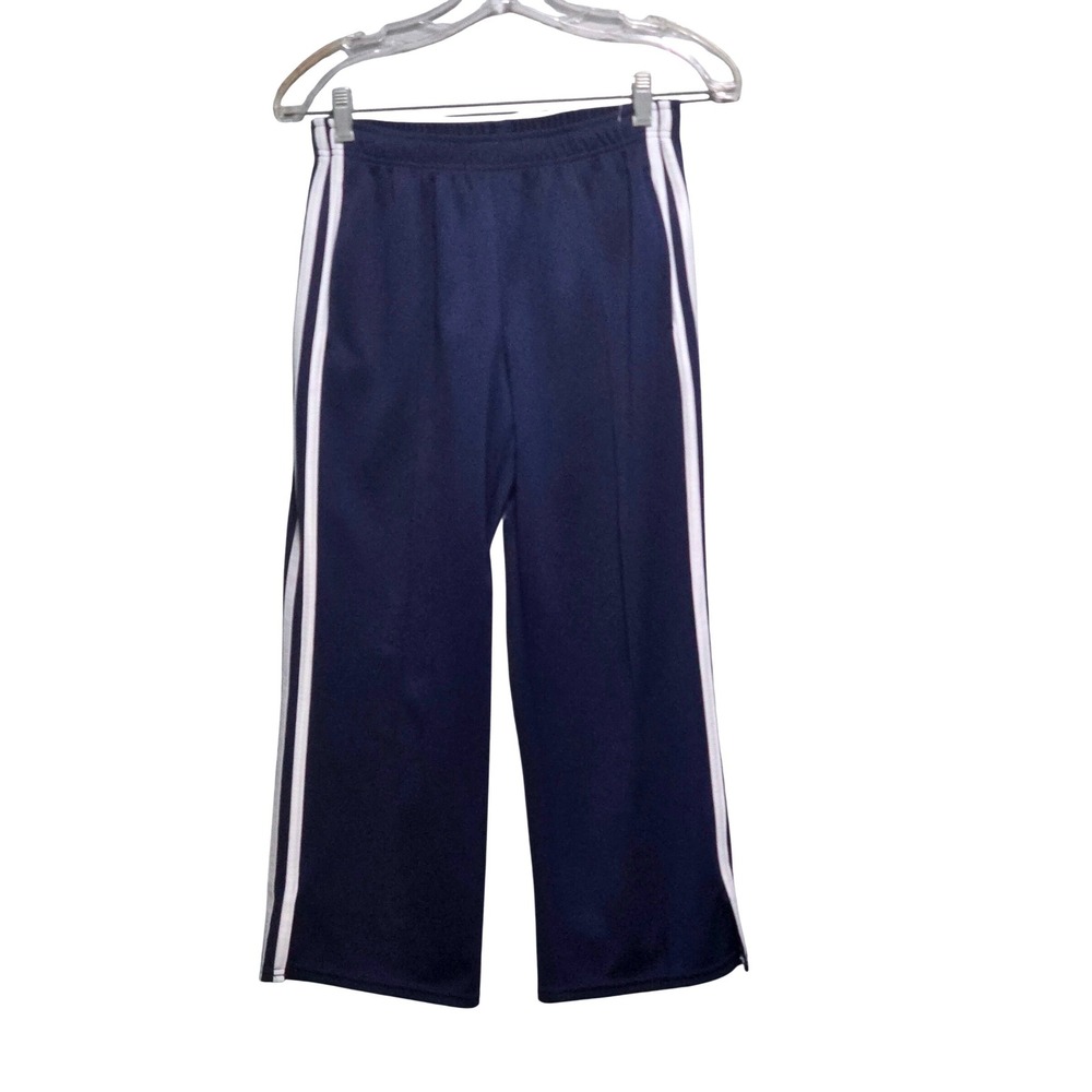Athletic Works Navy Blue Striped Wide Leg Track‎ Pants Womens Small 4-6 A11 - Picture 2 of 10